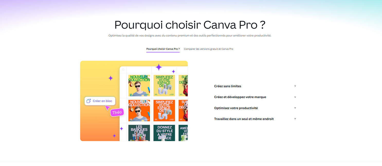 Preview of Canva Pro premium templates and features